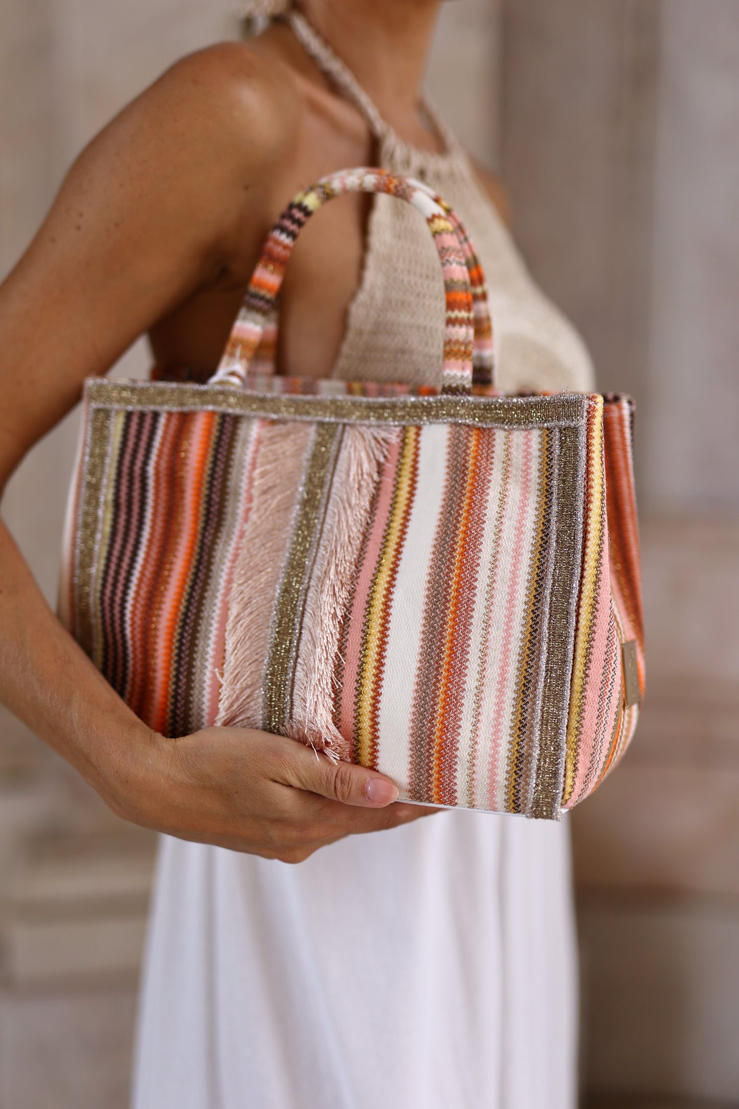 Mala Grande Multicolor Com Lurex – Pho Firenze