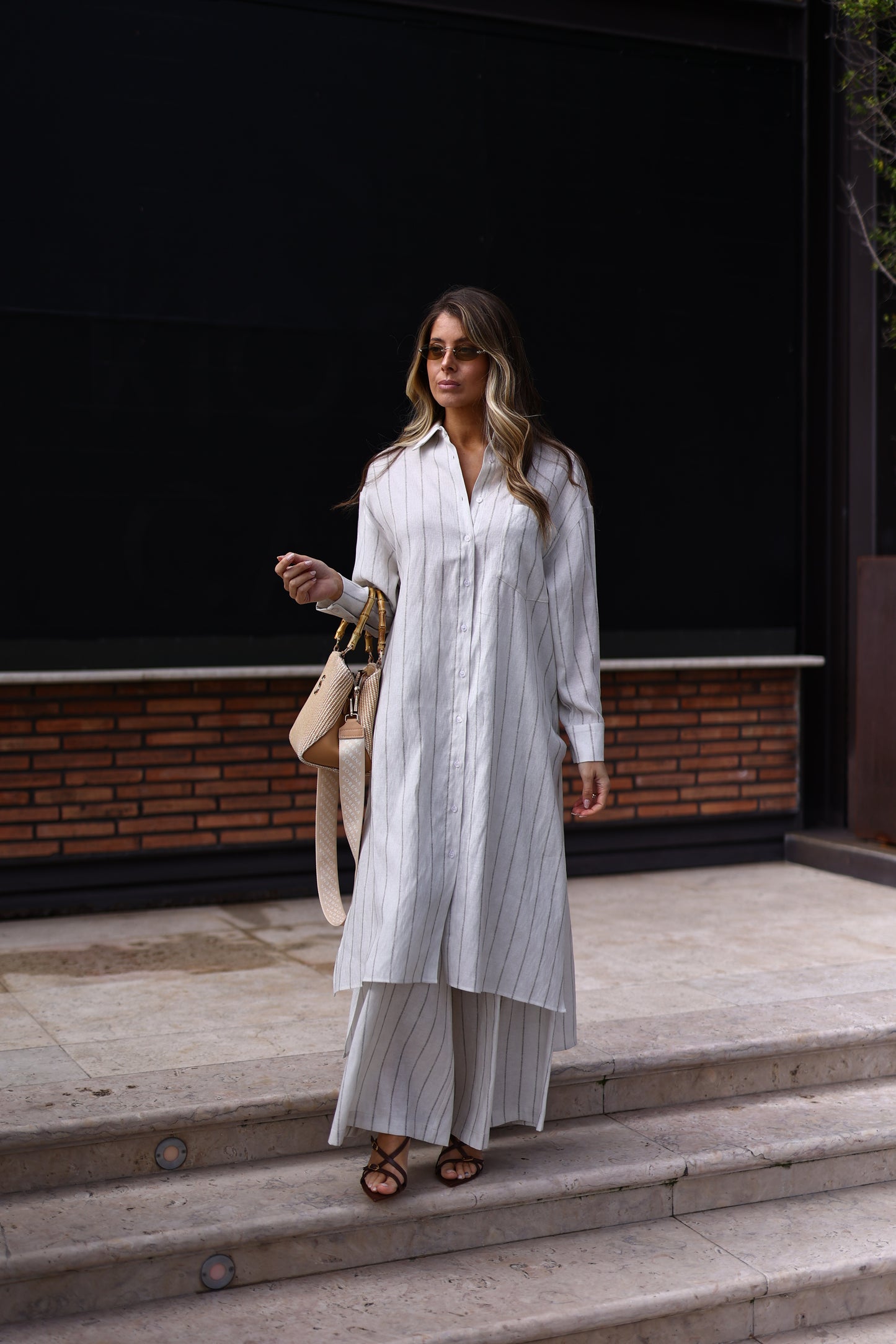 Camisa Longa Fluida com Riscas – Eleh