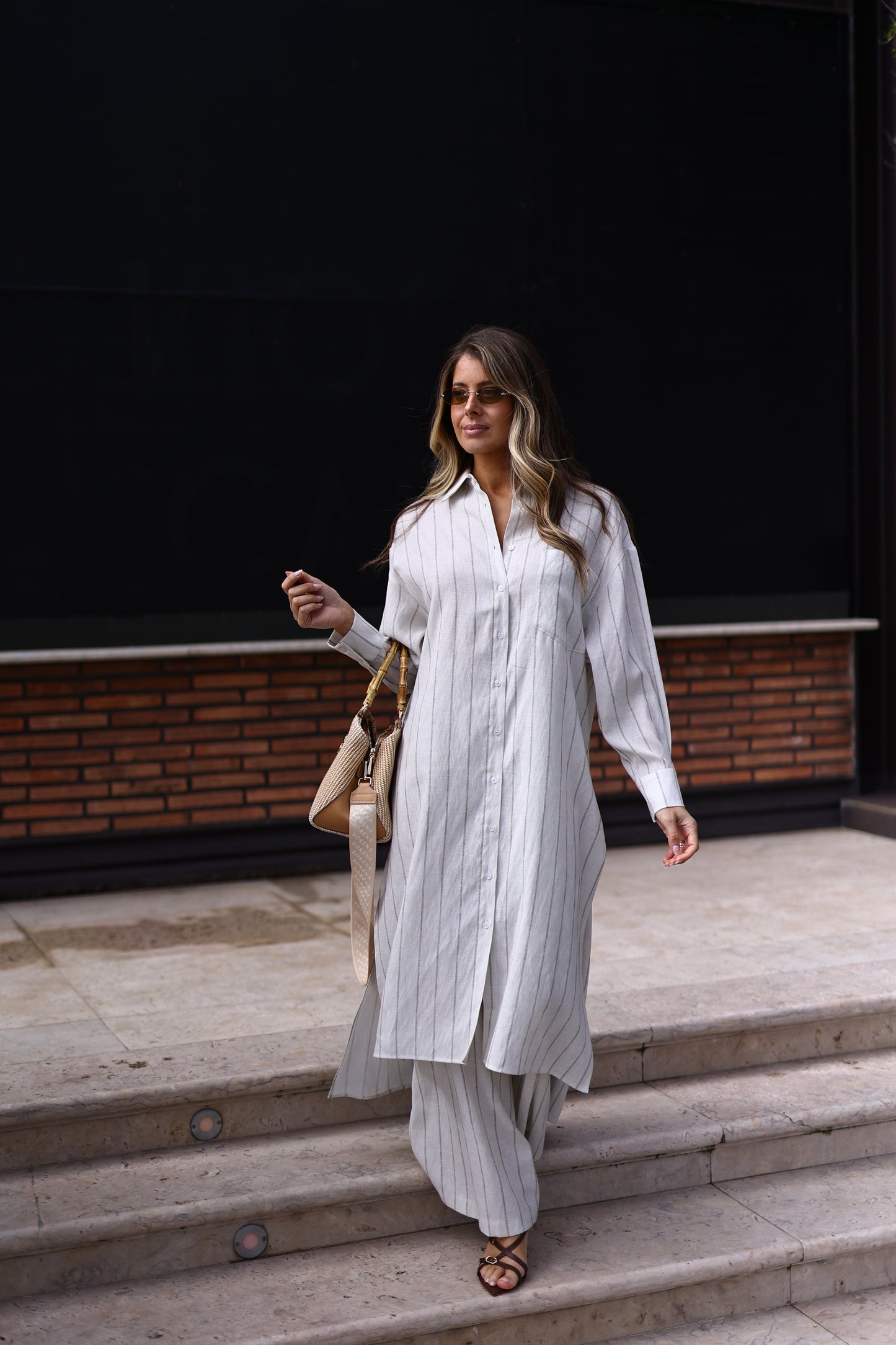 Camisa Longa Fluida com Riscas – Eleh