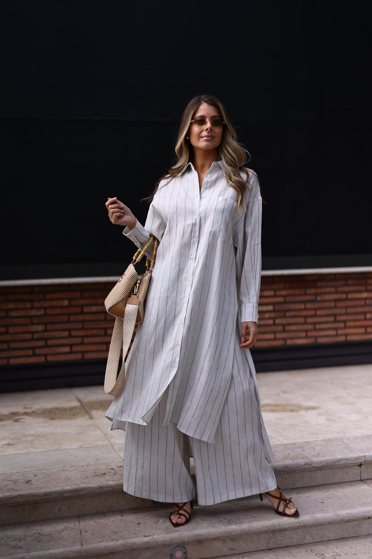 Camisa Longa Fluida com Riscas – Eleh