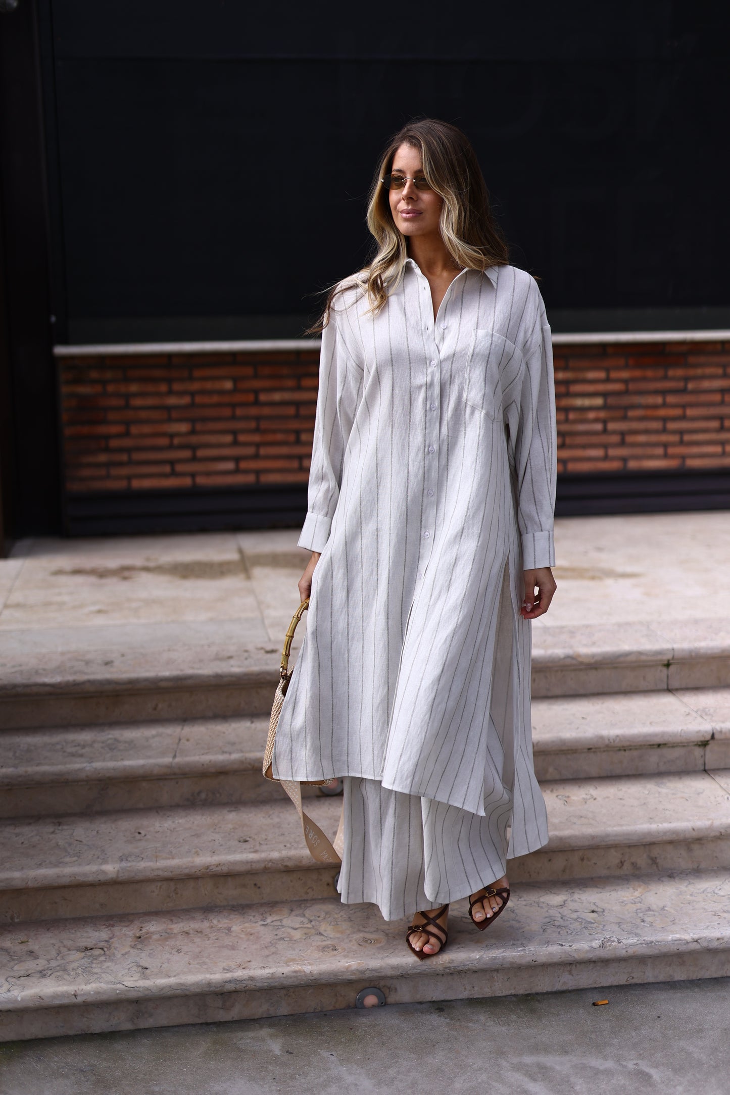 Camisa Longa Fluida com Riscas – Eleh