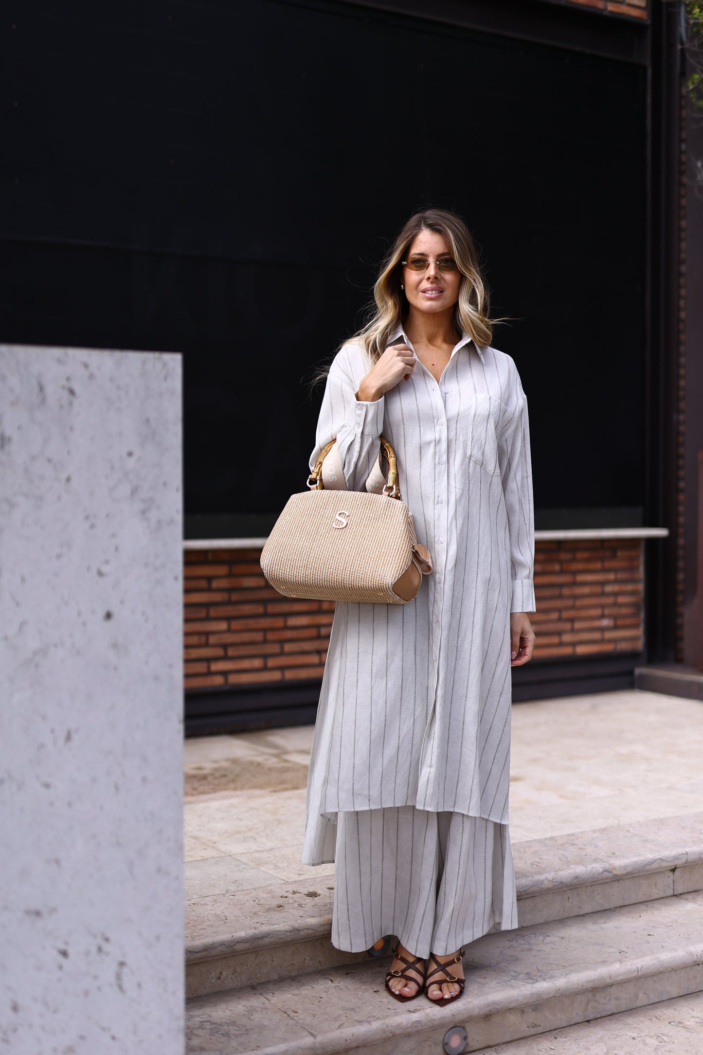 Camisa Longa Fluida com Riscas – Eleh