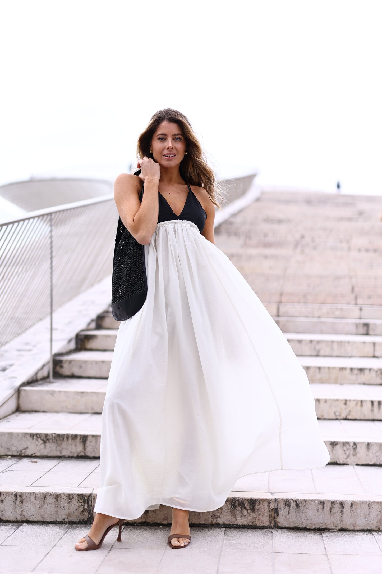 Vestido Longo Fluido Bicolor – Eleh