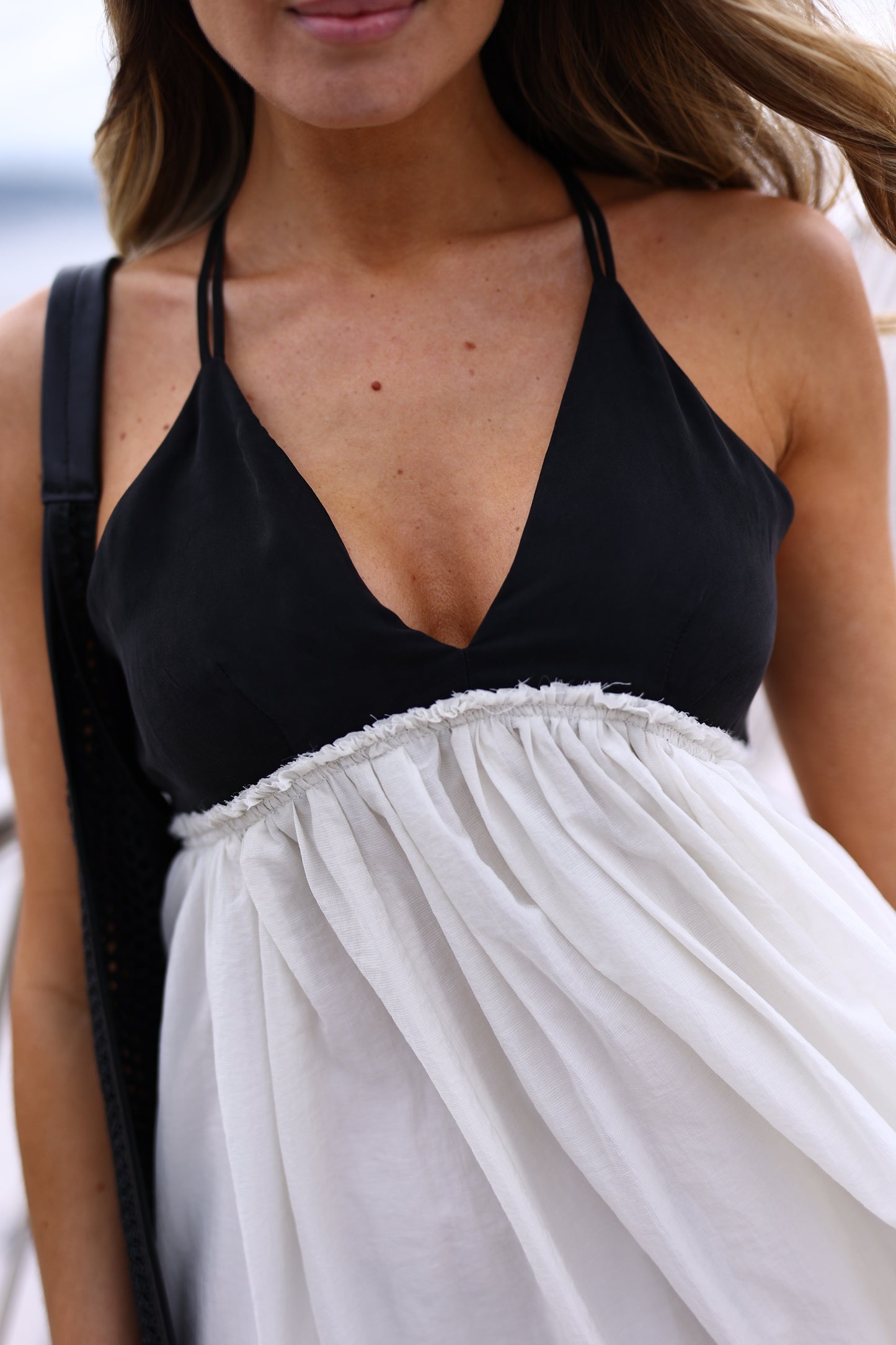 Vestido Longo Fluido Bicolor – Eleh