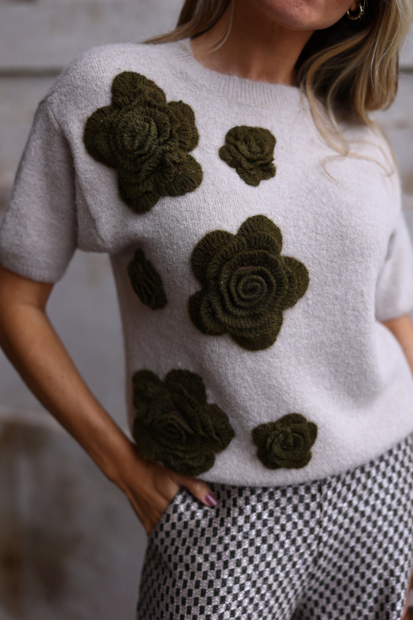 Camisola Malha Com Flores – Pho Firenze