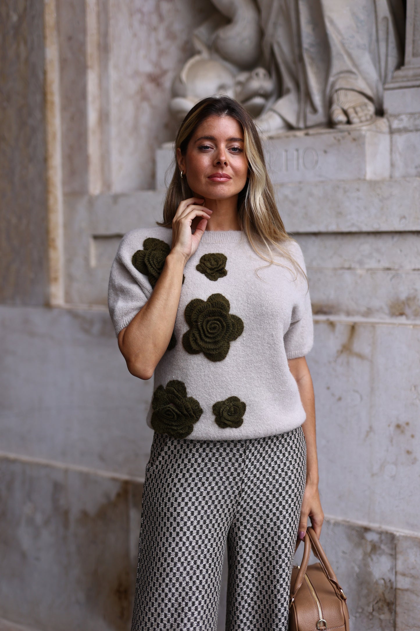 Camisola Malha Com Flores – Pho Firenze
