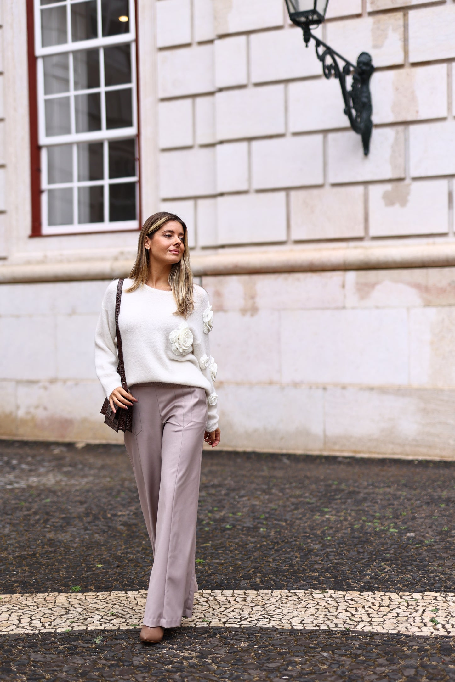 Camisola Malha Com Flores White Cloud – PHO Firenze