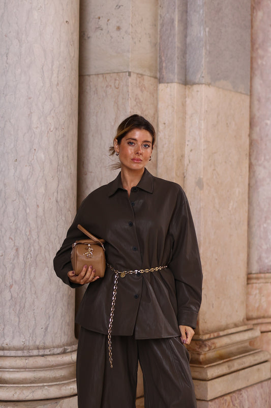 Camisa Oversized Em Ecopele – ELEH