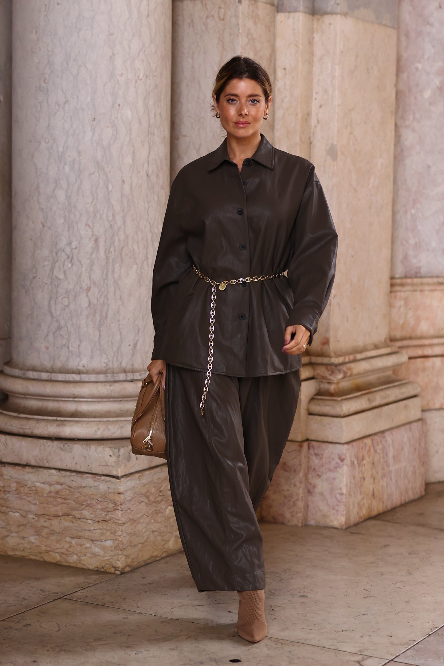 Calças Baggy Em Ecopele – ELEH