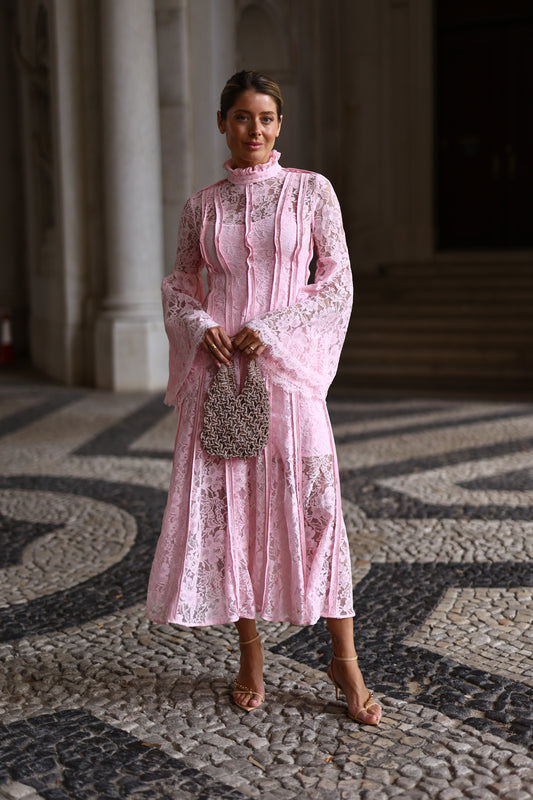 Vestido Arborea em Renda Rosa – Odi Odi