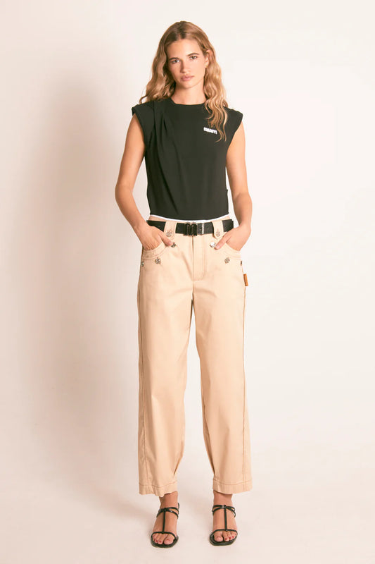 Camel Twill Cargo Pants - Masavi