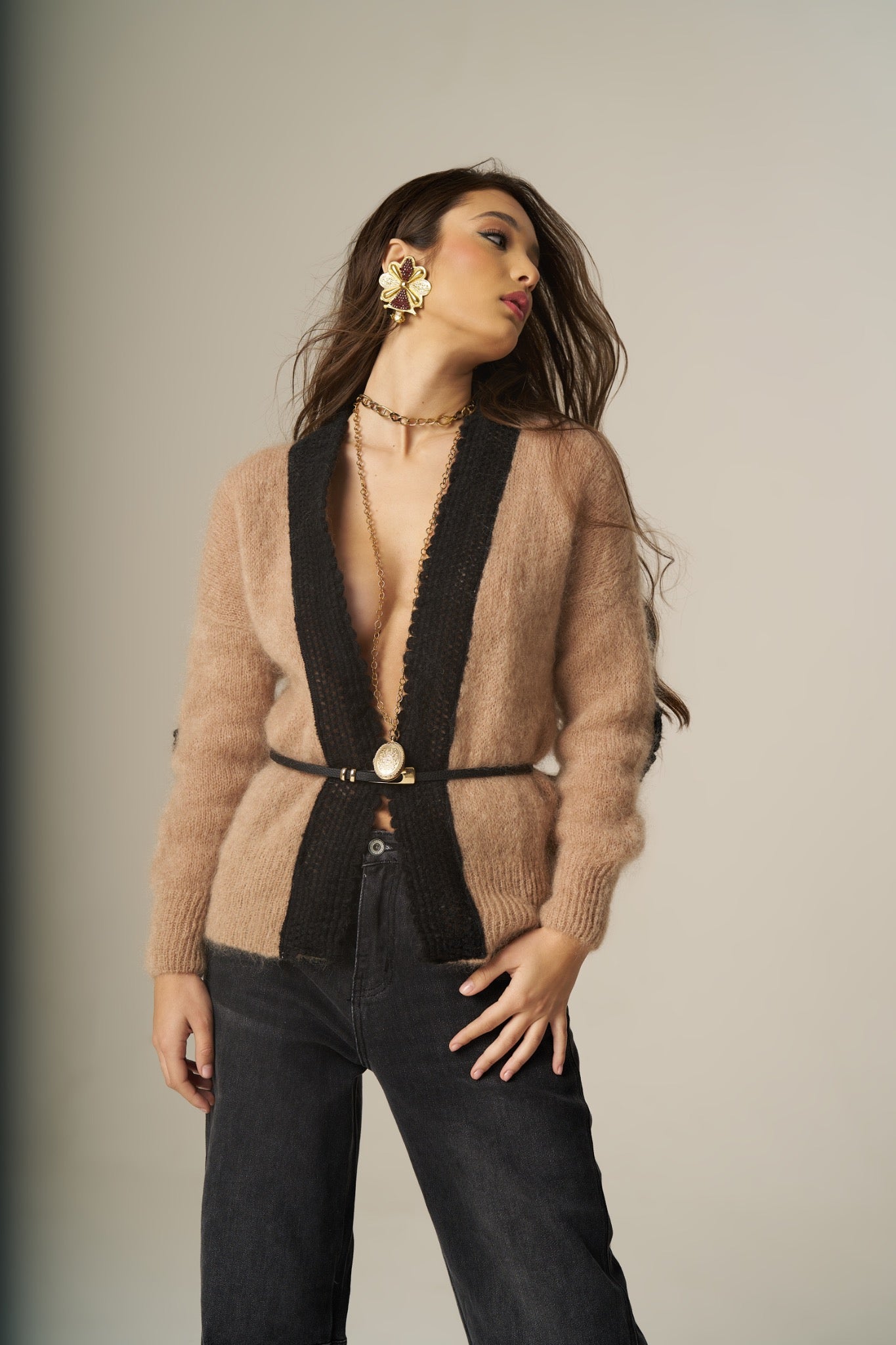 Cardigan de Mohair Bicolor – Pho Firenze