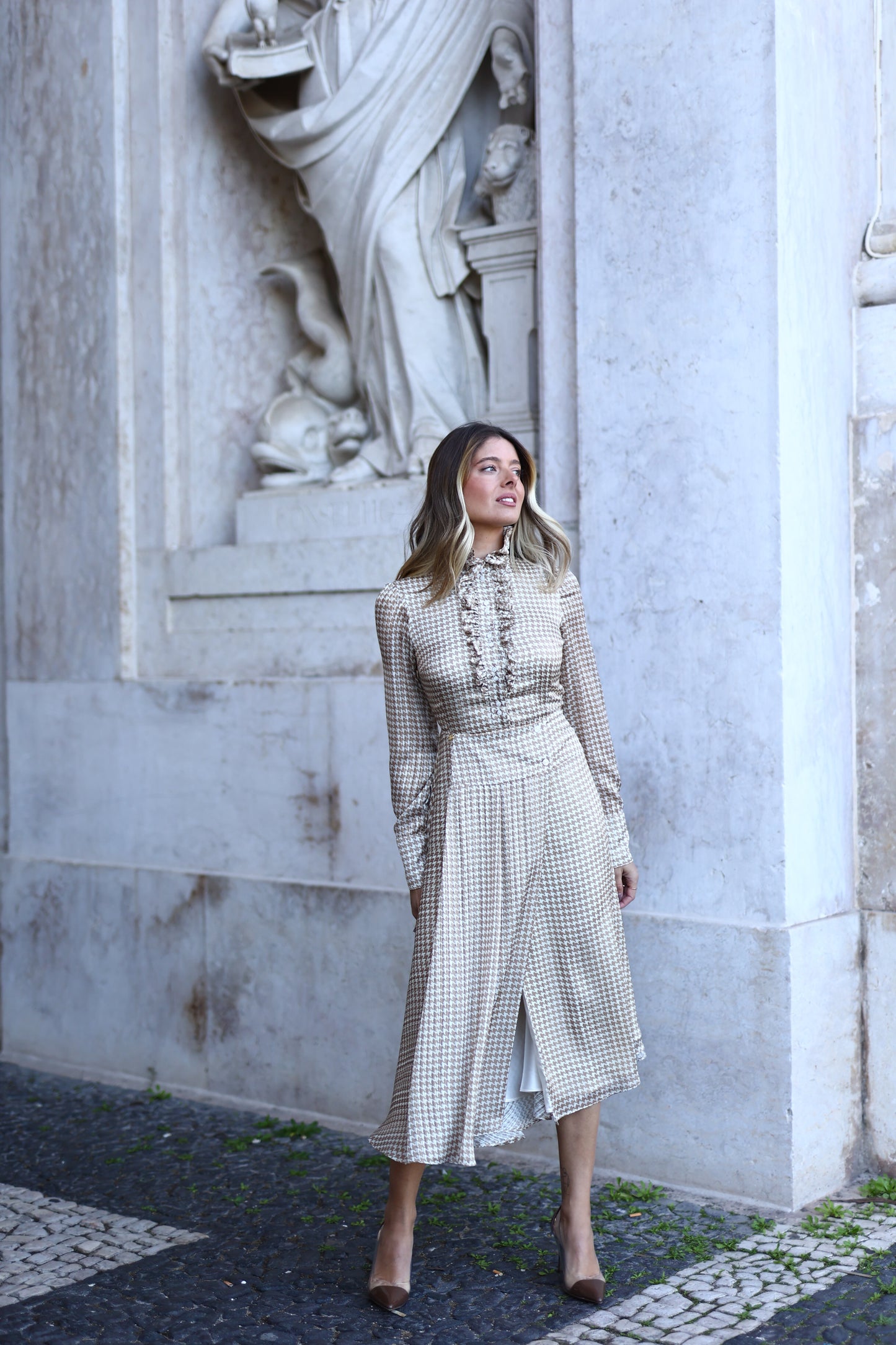 Vestido Midi Pata De Gallo - Masavi