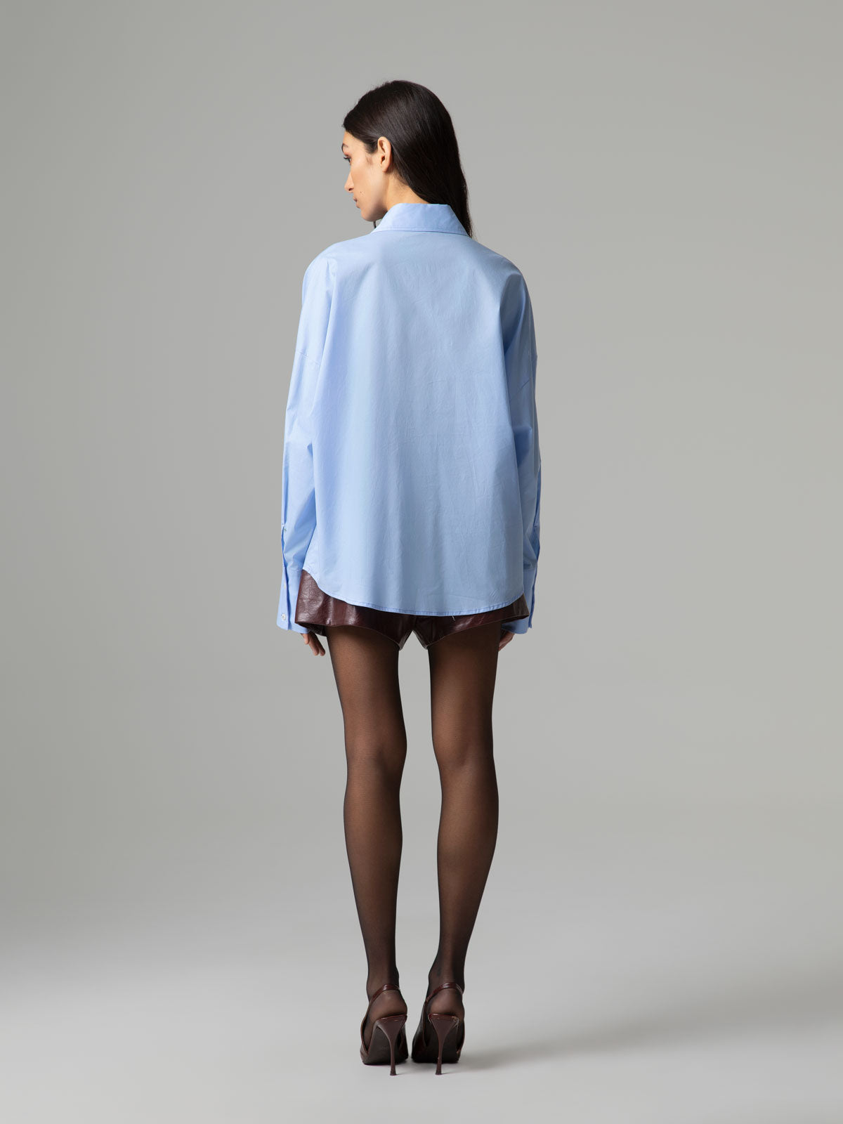 Camisa Oversized com Folhos Branco – Gaëlle Paris