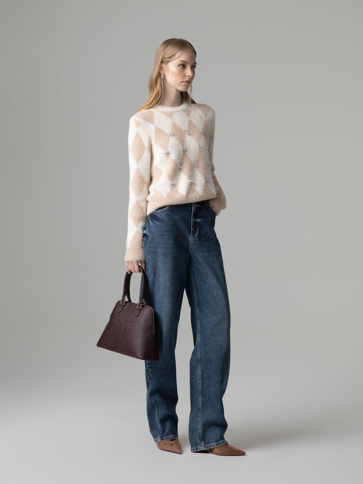 Camisola de Malha com Aplicações Creme – Gaëlle Paris