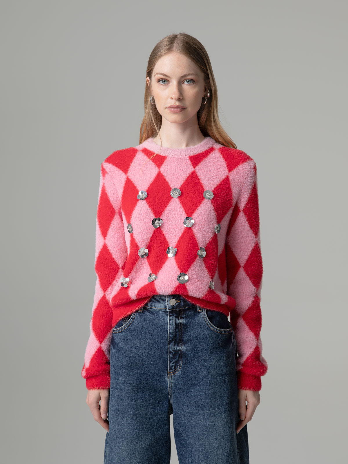 Camisola de Malha com Aplicações Vermelho-fogo – Gaëlle Paris