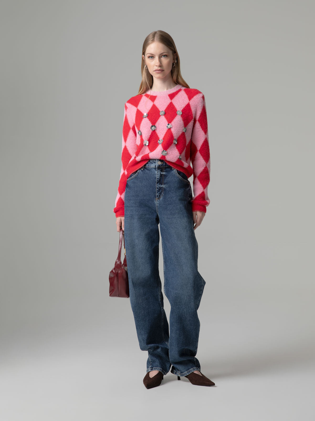 Camisola de Malha com Aplicações Vermelho-fogo – Gaëlle Paris