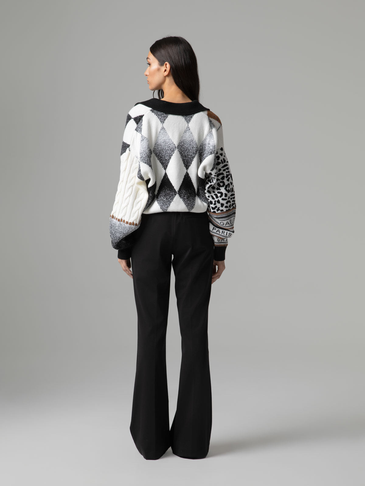 Cardigan de Malha com Fecho Creme – Gaëlle Paris