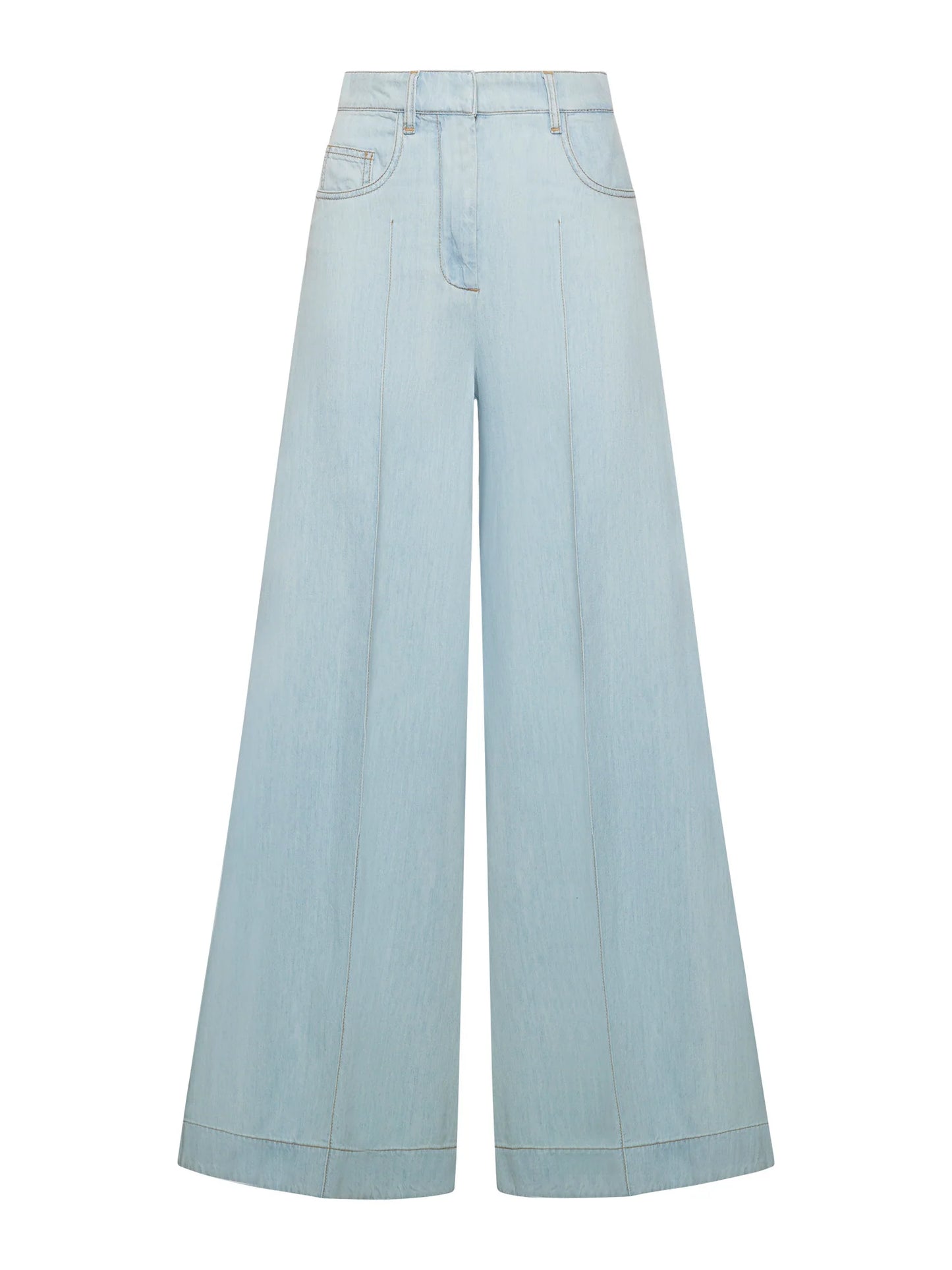 Calças Flare em Denim - Simona Corsellini