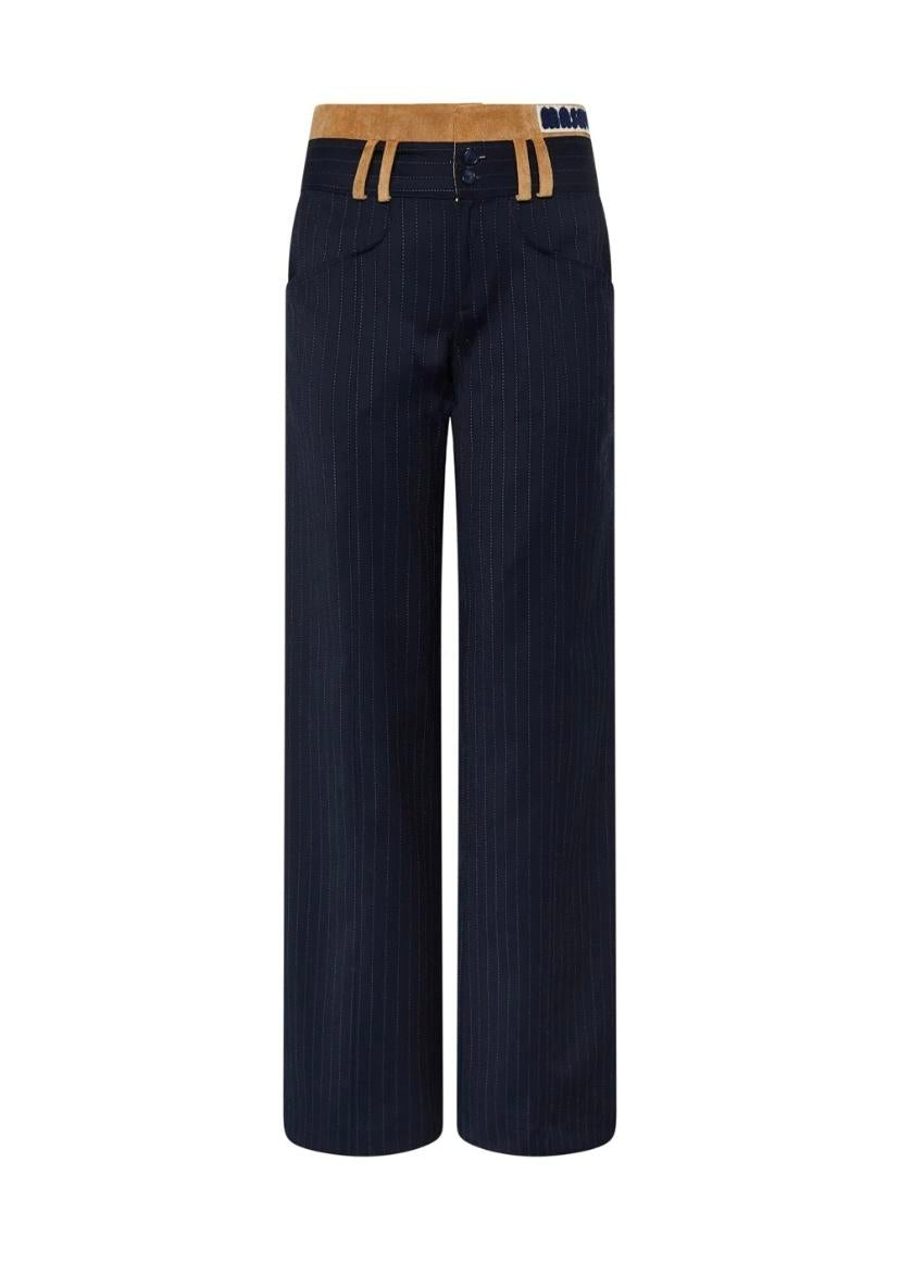 Calça de Risca de Giz Azul - Masavi