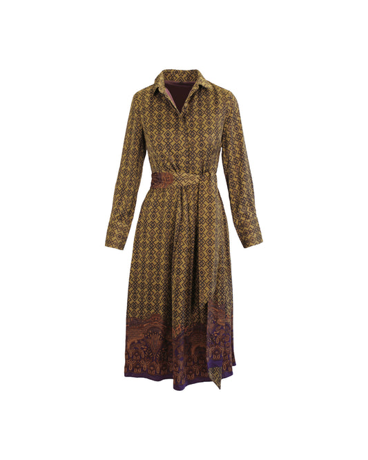 Vestido Midi Carol G Estampado com Cinto – Anonyme Designers