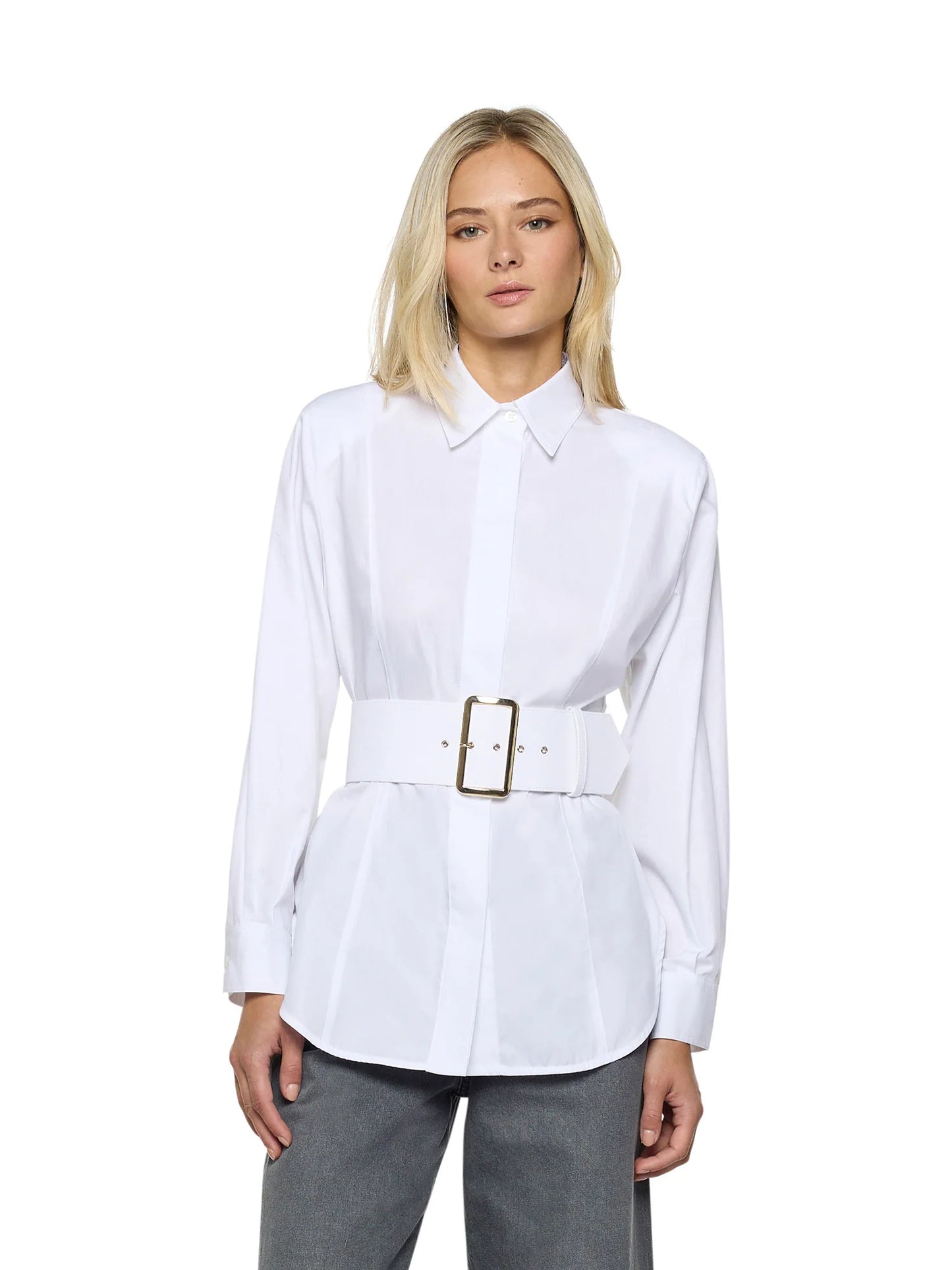 Camisa Com Cinto e Fivela Dourada - Simona Corsellini