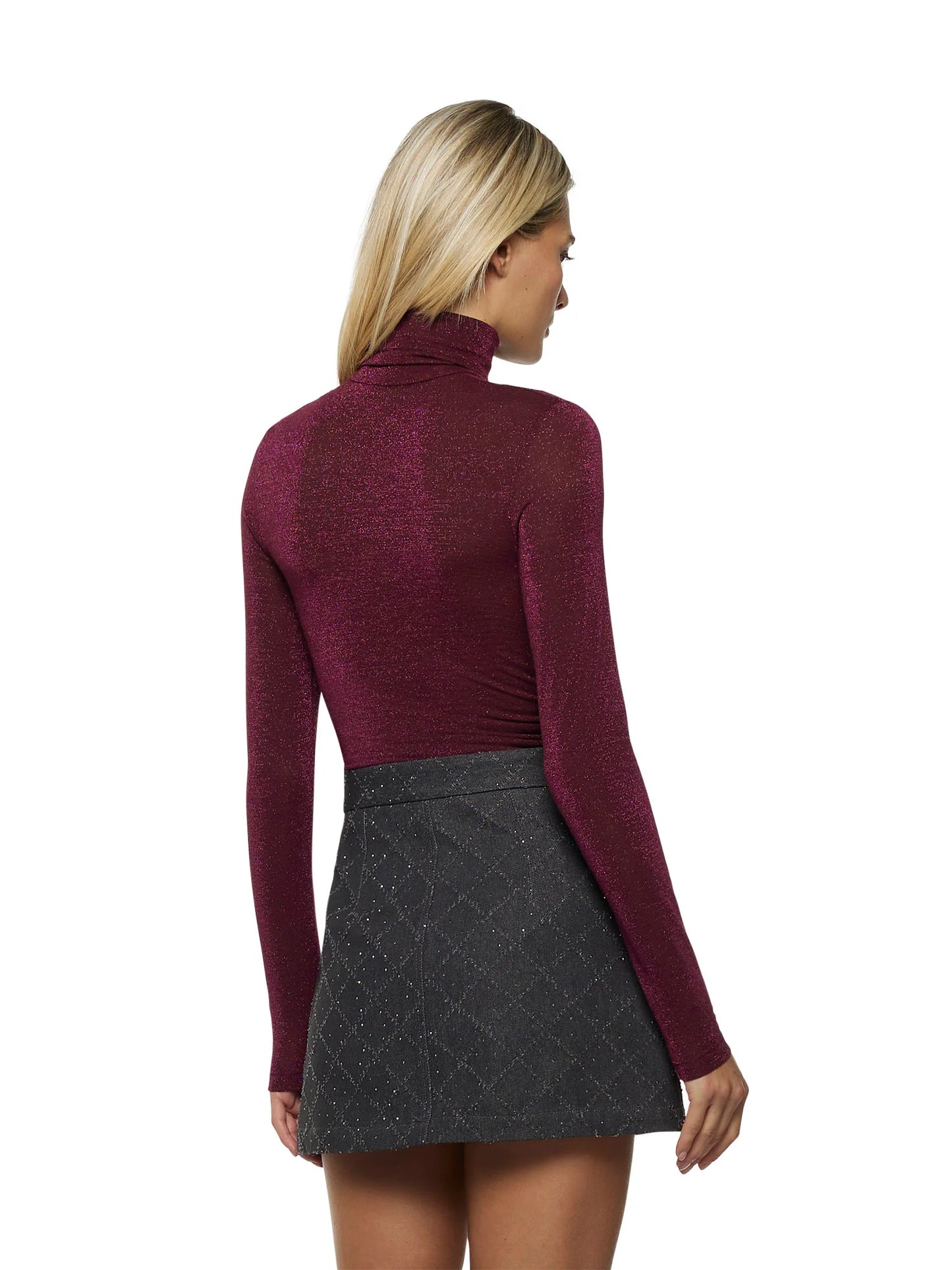 Camisola em Tulle Lurex com Franzido Lateral – Simona Corsellini