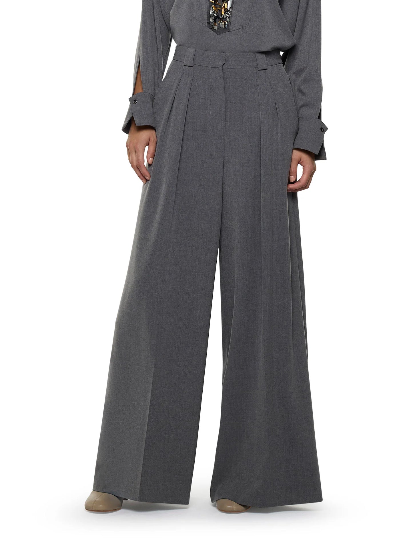 Calças De Alfaiataria Com Pregas - Simona Corsellini