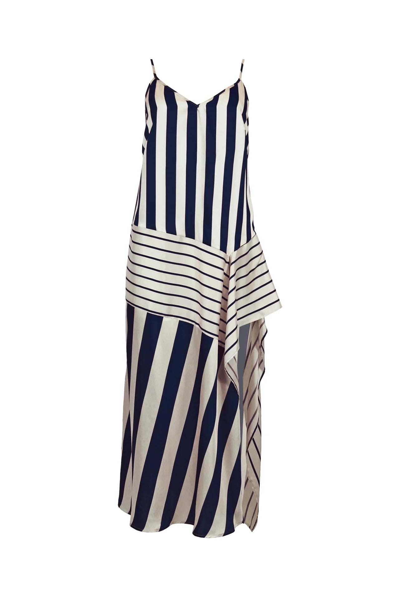 Vestido de Riscas Acetinado - Sahoco