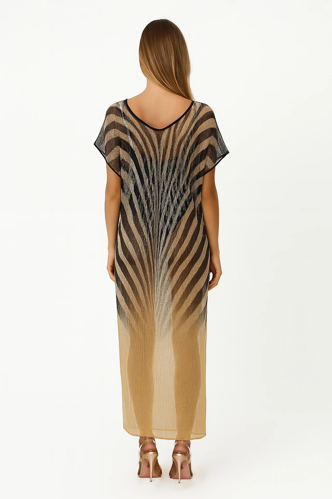 Vestido Kaftan Translúcido Multicolor - Sahoco