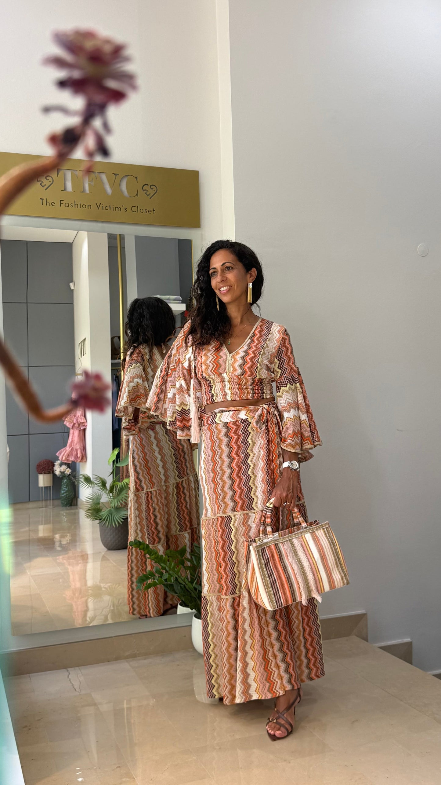Top Em Malha Com Lurex E Padrão Multicolor – Pho Firenze