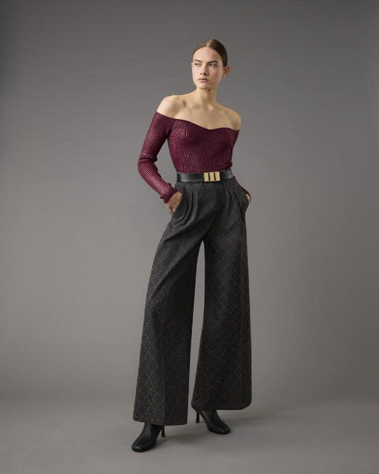 Calças Jeans com Fio Lurex - Simona Corsellini