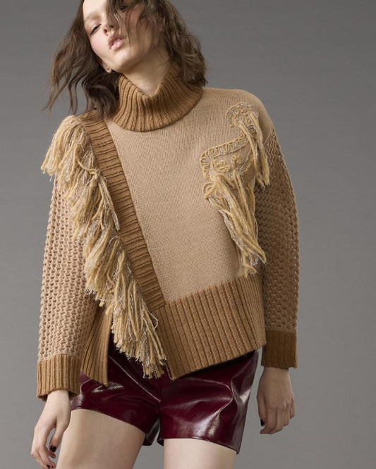 Camisola em Tricô com Franjas - Simona Corsellini