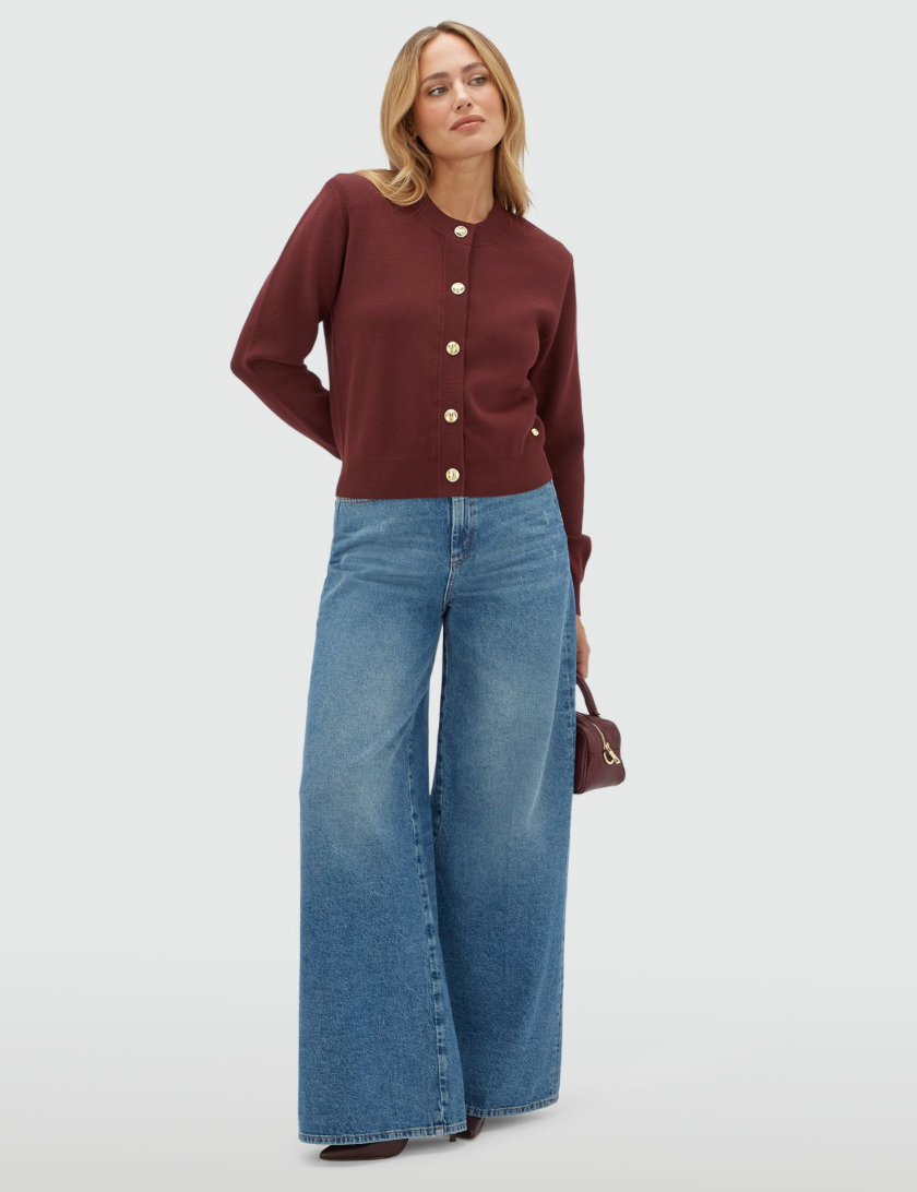 Cardigan de Malha Fliss Borgonha – Josh V