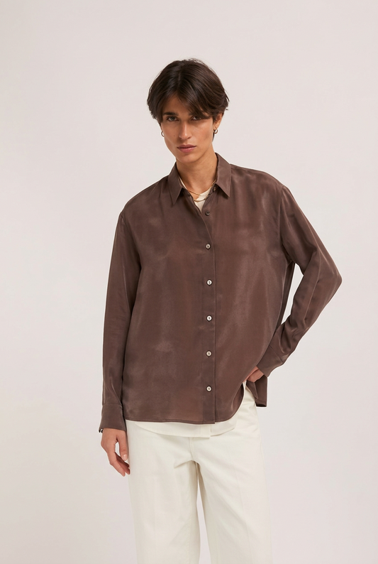Camisa Acetinada de Corte Relaxado – Eleh