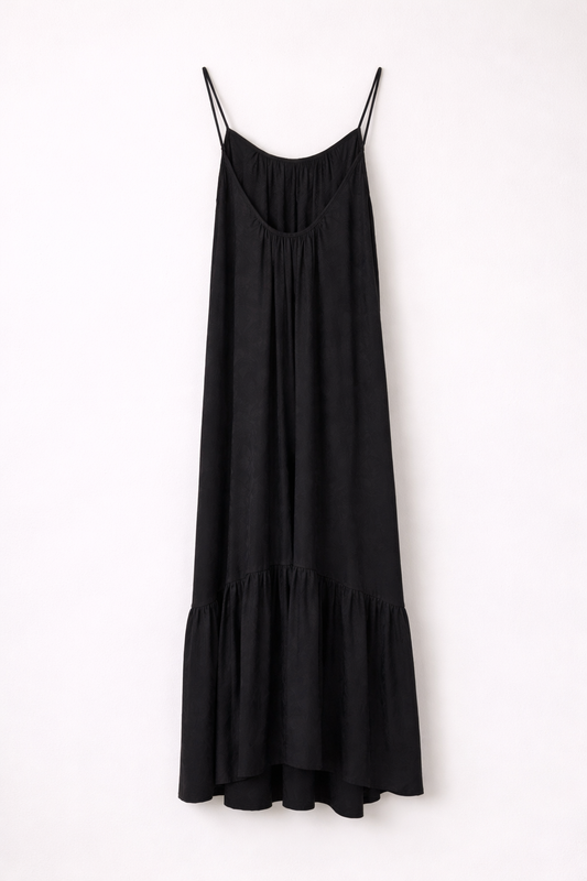 Vestido Longo Fluido Preto – Eleh