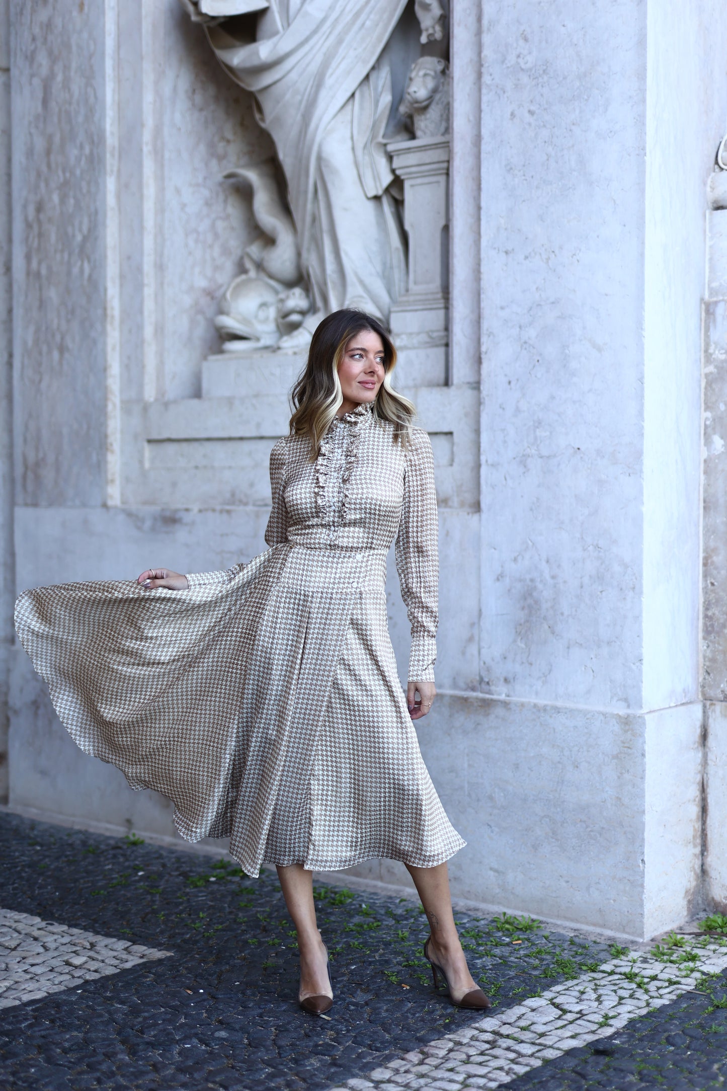 Vestido Midi Pata De Gallo - Masavi