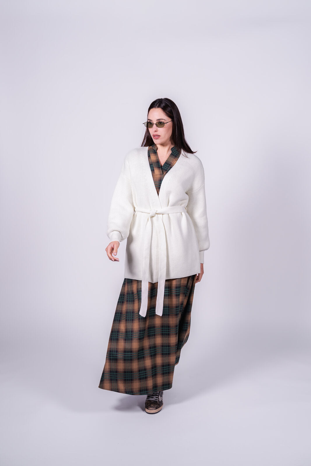 Saia Midi Cotton Check aos Quadrados – Anonyme Designers