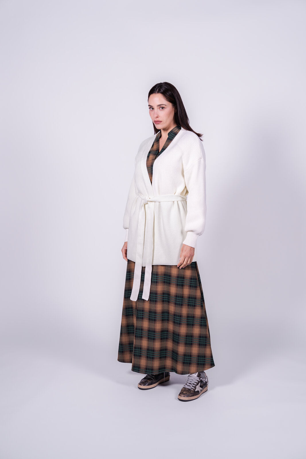 Saia Midi Cotton Check aos Quadrados – Anonyme Designers