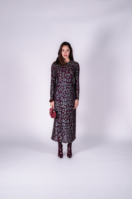 Vestido Comprido Leo com Padrão Animal – Anonyme Designers