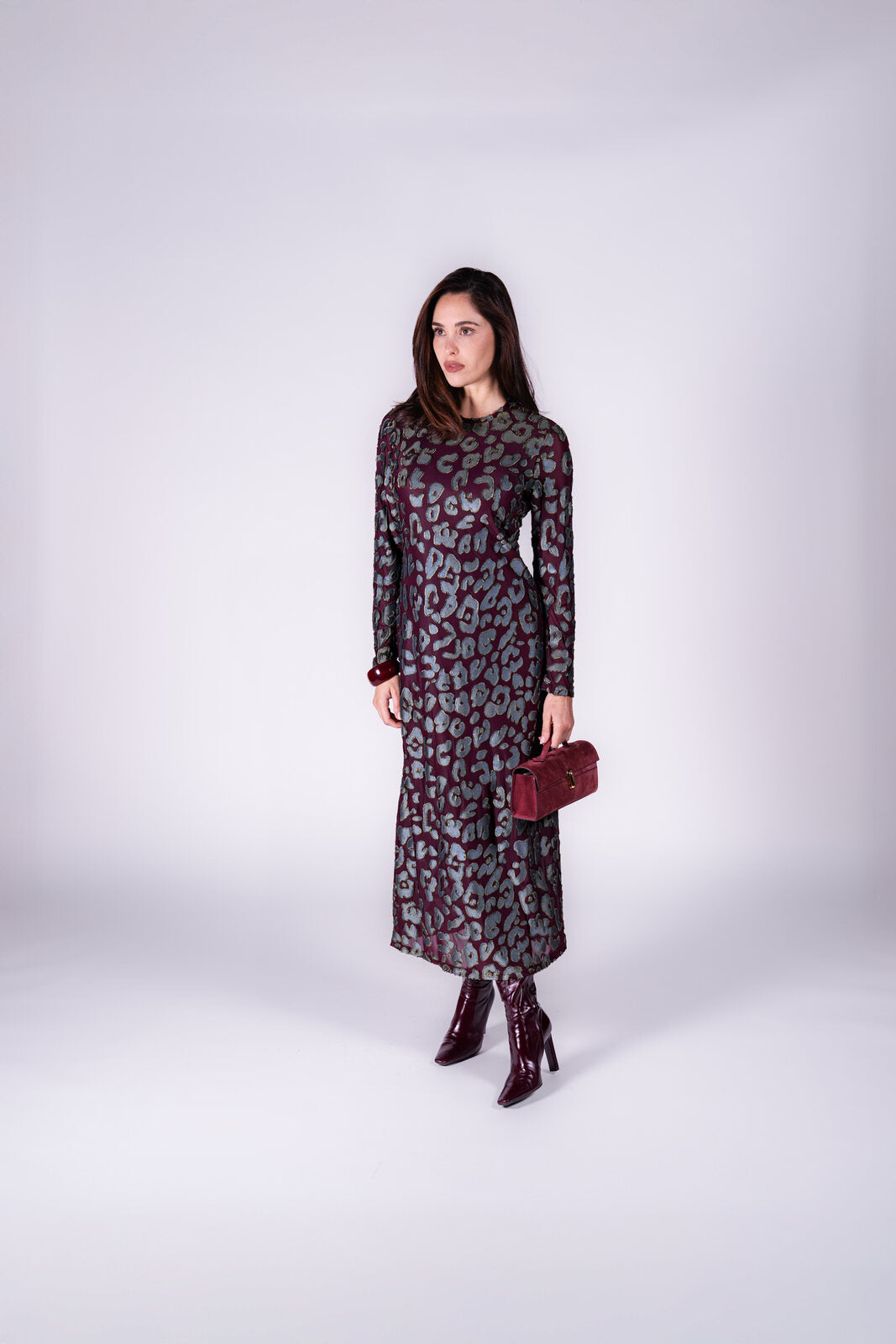 Vestido Comprido Leo com Padrão Animal – Anonyme Designers