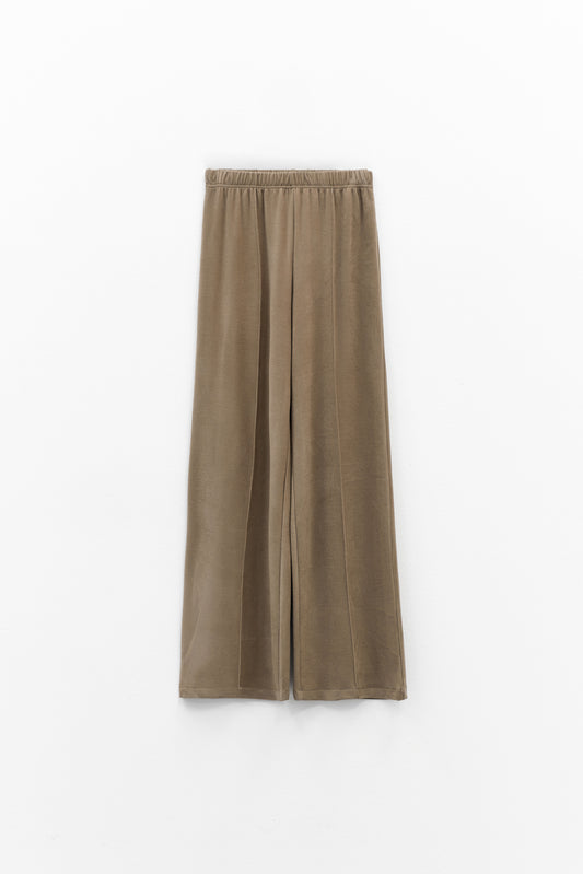 Calças Camel Fluídas com Cintura Elástica – ELEH