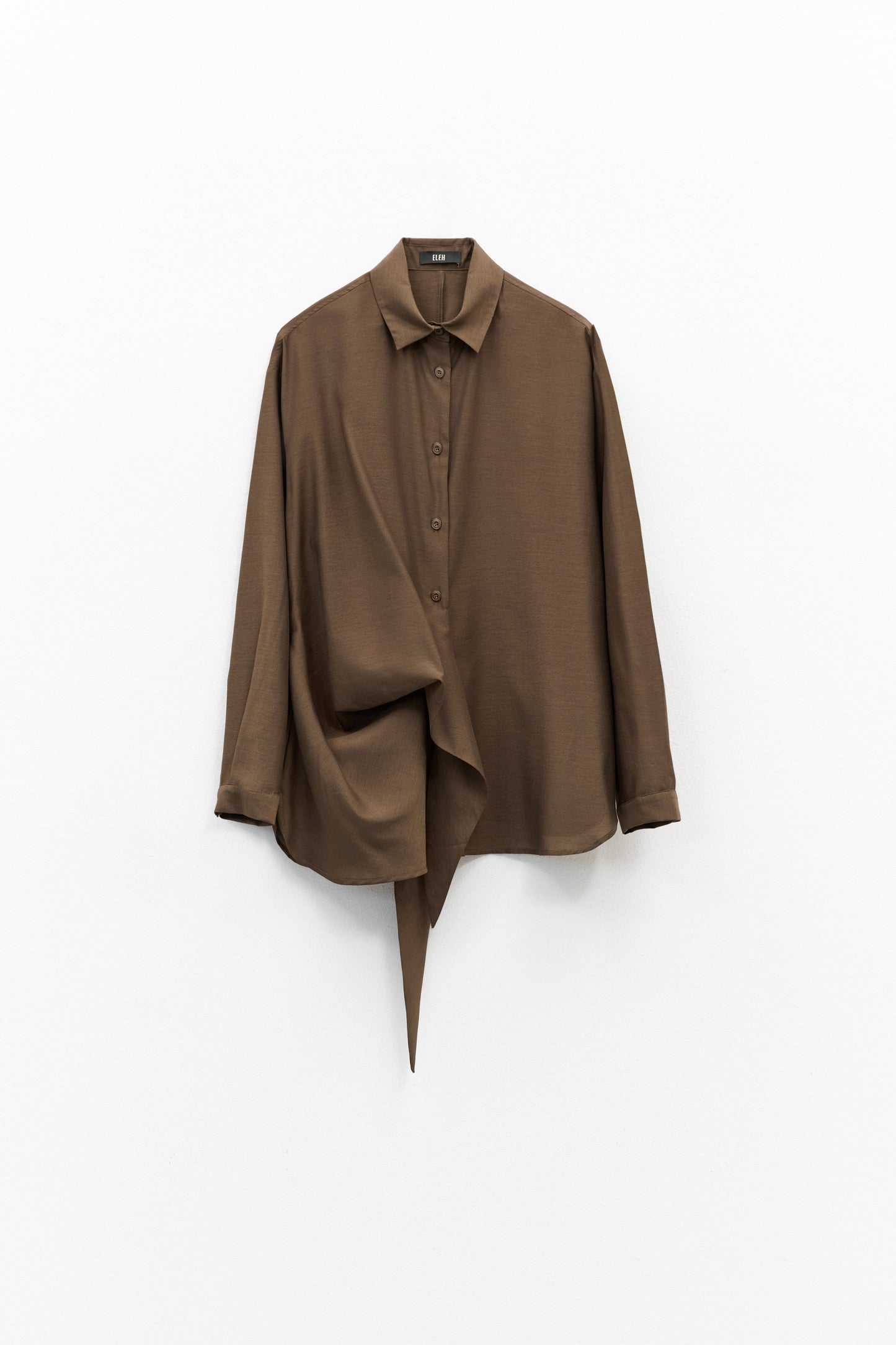 Camisa Assimétrica Com Pormenor Drapeado – Eleh