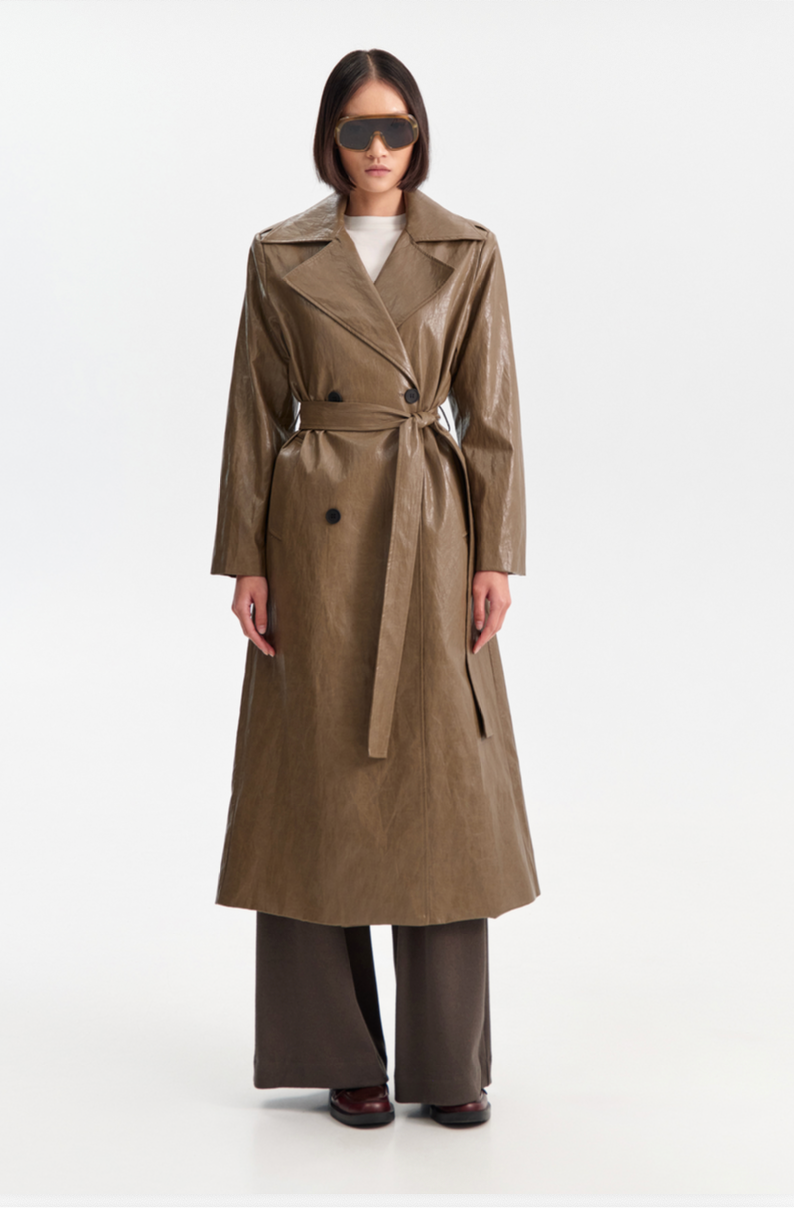 Trench Coat Comprido Com Cinto – Eleh