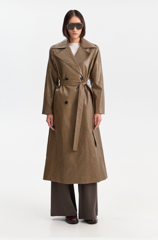 Trench Coat Comprido Com Cinto – Eleh