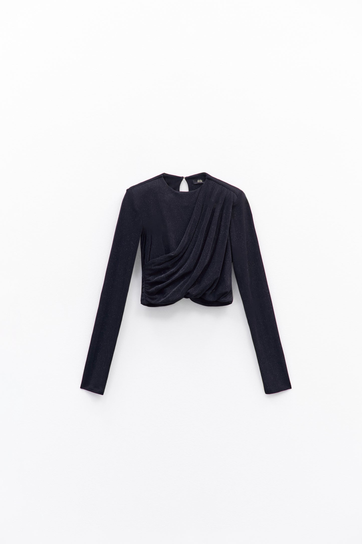 Top Cropped Drapeado Com Brilho – Eleh
