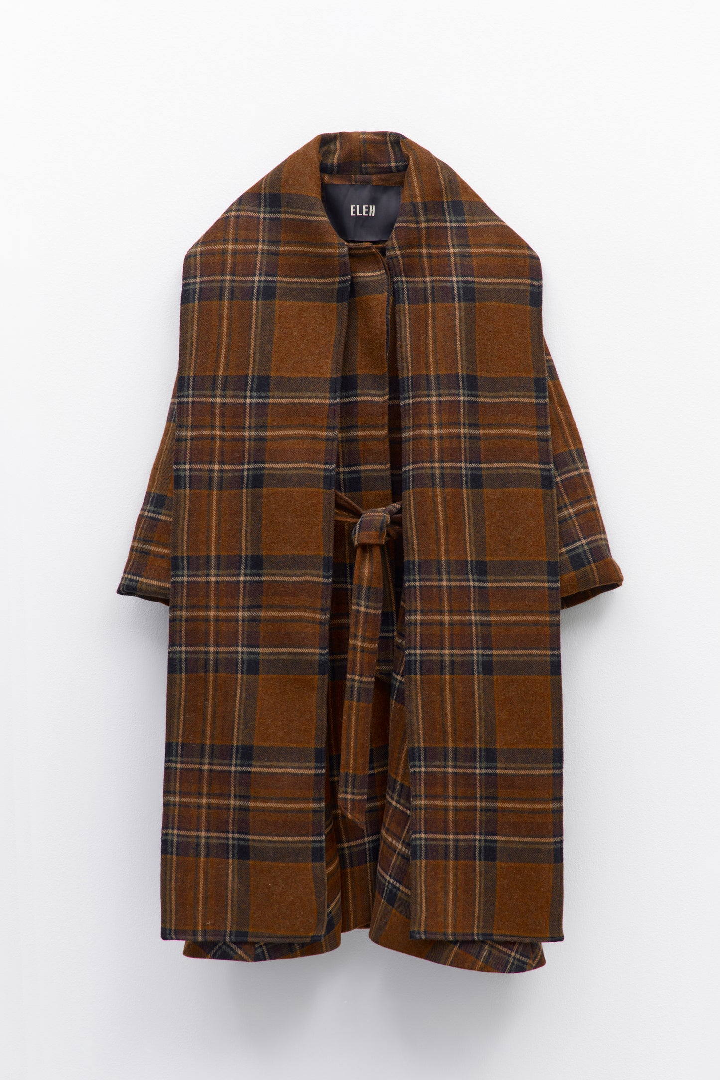 Casaco Xadrez Em Lã Com Cinto – ELEH