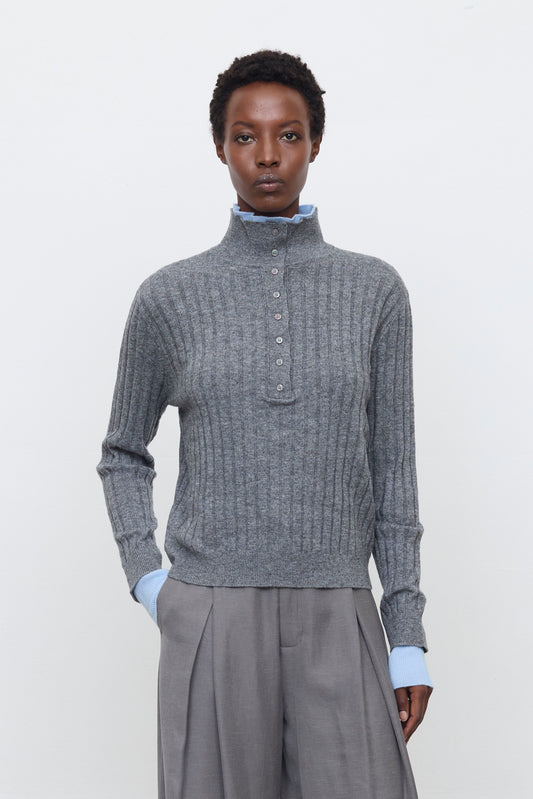 Camisola Canelada de Gola Alta – Eleh