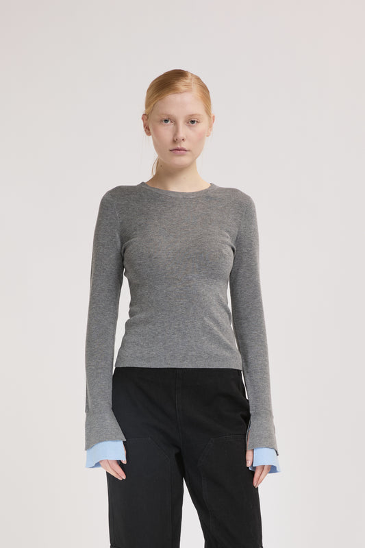 Camisola Fitted com Punhos Contrastantes – Eleh