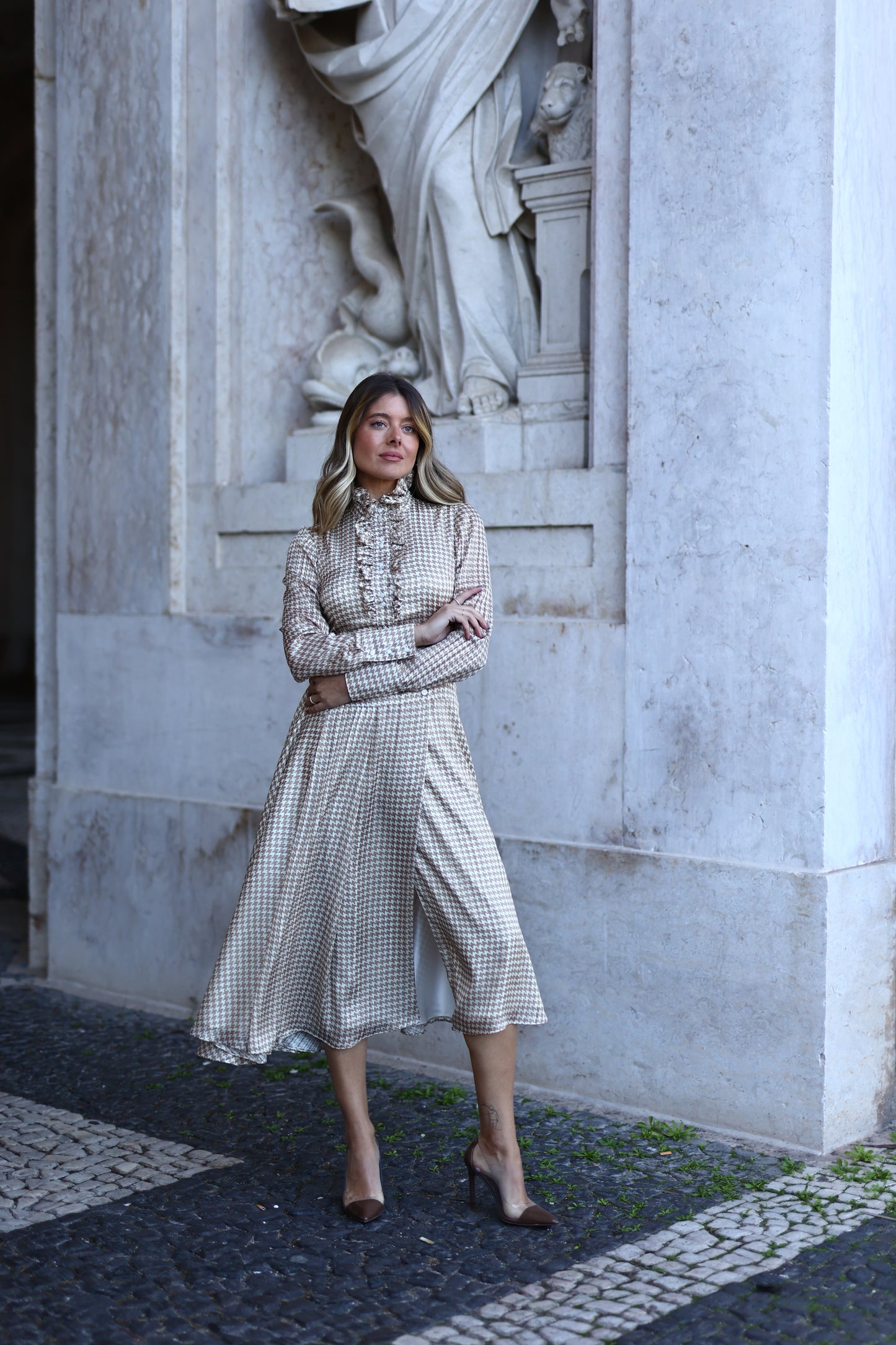 Vestido Midi Pata De Gallo - Masavi